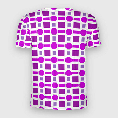 Мужская спорт-футболка Фиолетовые кирпичики и белые полосы / 3D-принт – фото 2