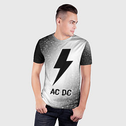 Футболка спортивная мужская AC DC glitch на светлом фоне, цвет: 3D-принт — фото 2