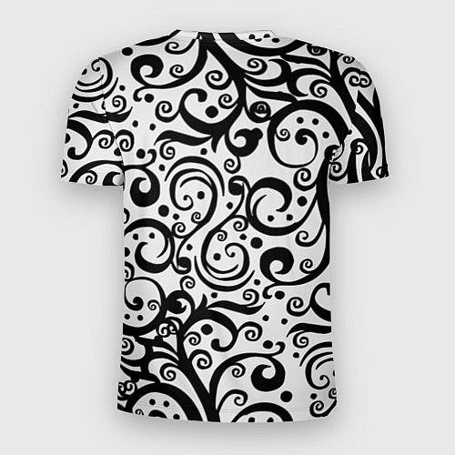Мужская спорт-футболка Чёрный кружевной узор / 3D-принт – фото 2