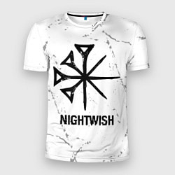 Мужская спорт-футболка Nightwish glitch на светлом фоне