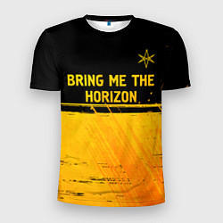 Футболка спортивная мужская Bring Me the Horizon - gold gradient посередине, цвет: 3D-принт