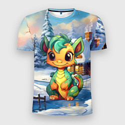 Мужская спорт-футболка Крошечный дракон зимы 2024