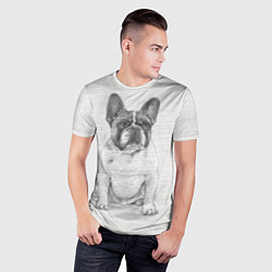Футболка спортивная мужская Французский бульдог грустинка, цвет: 3D-принт — фото 2
