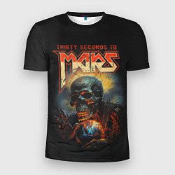 Мужская спорт-футболка Thirty seconds to mars skull