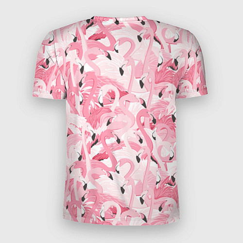 Мужская спорт-футболка Стая розовых фламинго / 3D-принт – фото 2