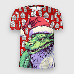 Мужская спорт-футболка Большой зеленый новогодний дракон