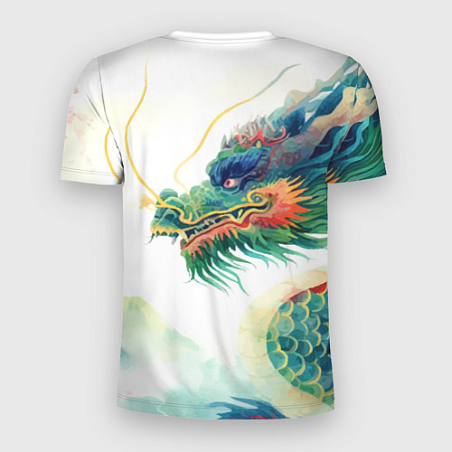 Мужская спорт-футболка Japanese dragon - watercolor art / 3D-принт – фото 2