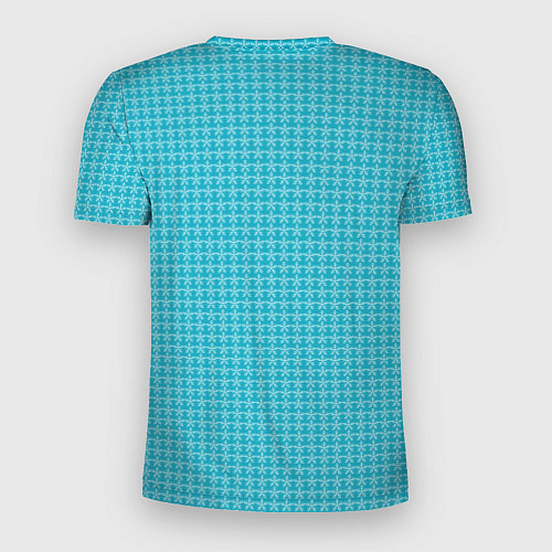 Мужская спорт-футболка Мелкие снежинки паттерн голубой / 3D-принт – фото 2