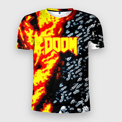 Мужская спорт-футболка Doom огненное лого