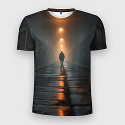 Мужская спорт-футболка Парень в темном переулке