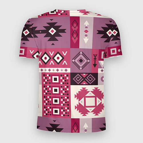 Мужская спорт-футболка Этническая геометрия в розовой палитре / 3D-принт – фото 2