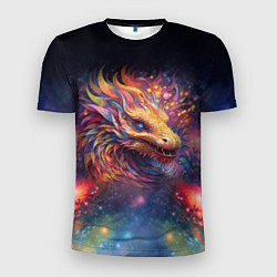 Мужская спорт-футболка Космический дракон - символ года