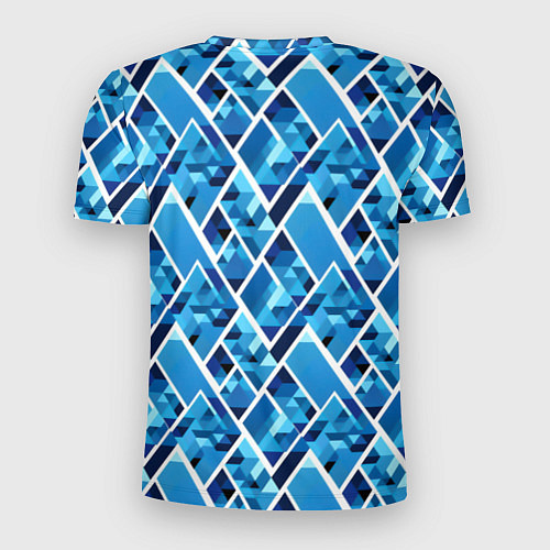 Мужская спорт-футболка Синие треугольники и белые полосы / 3D-принт – фото 2