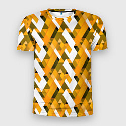 Мужская спорт-футболка White and yellow shapes