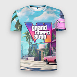 Футболка спортивная мужская GTA 6 Vice city, цвет: 3D-принт