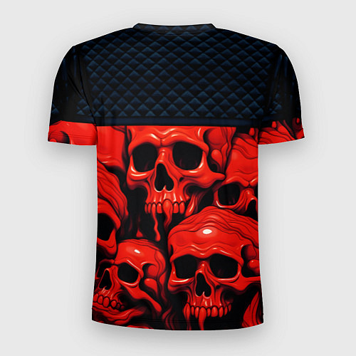 Мужская спорт-футболка Расплавленные красные черепа стёжка / 3D-принт – фото 2