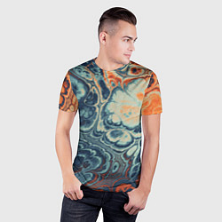 Футболка спортивная мужская Абстрактный узор оражево синий, цвет: 3D-принт — фото 2