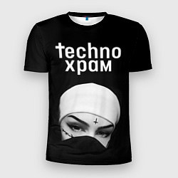 Мужская спорт-футболка Techno храм монашка в маске