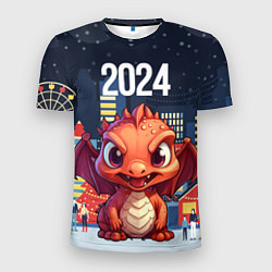 Мужская спорт-футболка Рыжий дракон 2024