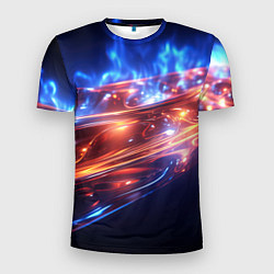 Мужская спорт-футболка Оранжевая полоса в движении