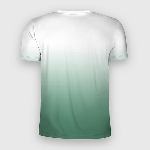 Мужская спорт-футболка Туманный градиент бело-зелёный / 3D-принт – фото 2