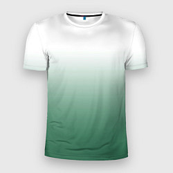 Футболка спортивная мужская Туманный градиент бело-зелёный, цвет: 3D-принт