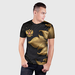 Футболка спортивная мужская Золотой герб России, цвет: 3D-принт — фото 2