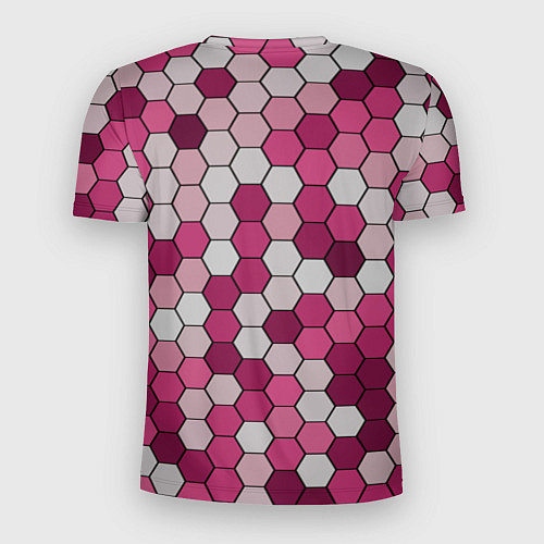 Мужская спорт-футболка Камуфляж гексагон розовый / 3D-принт – фото 2