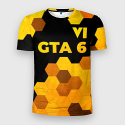 Футболка спортивная мужская GTA 6 - gold gradient посередине, цвет: 3D-принт