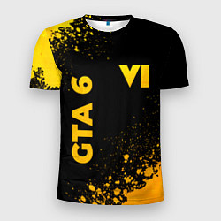 Мужская спорт-футболка GTA 6 - gold gradient вертикально