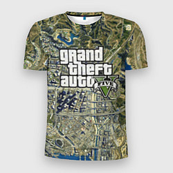 Мужская спорт-футболка GTA 5 карта