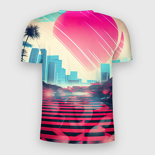 Мужская спорт-футболка GTA 6 retro abstract / 3D-принт – фото 2