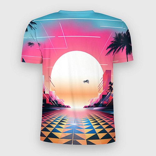 Мужская спорт-футболка GTA 6 retro abstract logo / 3D-принт – фото 2