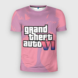 Футболка спортивная мужская GTA 6 pink, цвет: 3D-принт