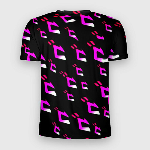 Мужская спорт-футболка JoJos Bizarre neon pattern logo / 3D-принт – фото 2