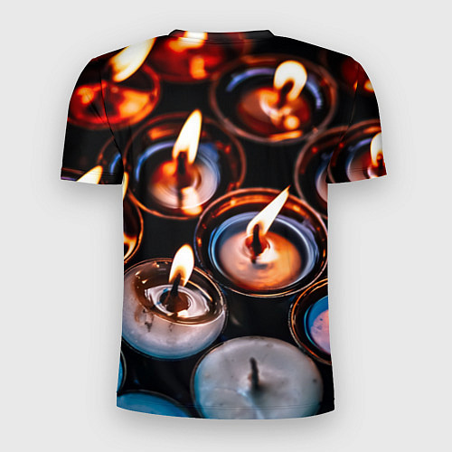 Мужская спорт-футболка Новогодние горящие свечи / 3D-принт – фото 2