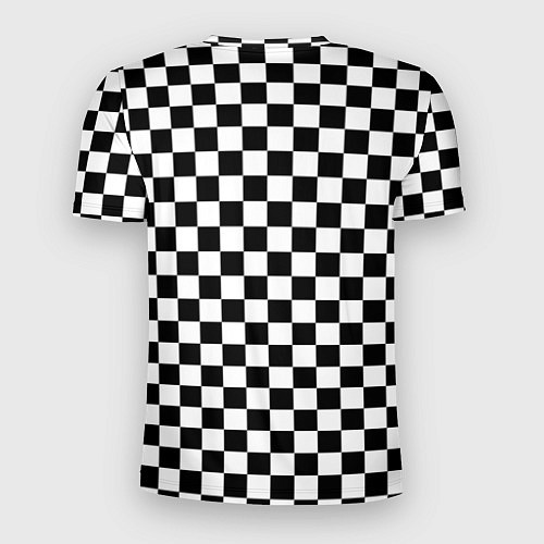 Мужская спорт-футболка Шахматное поле чёрно-белый / 3D-принт – фото 2