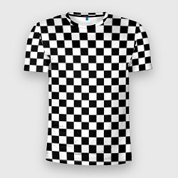 Футболка спортивная мужская Шахматное поле чёрно-белый, цвет: 3D-принт