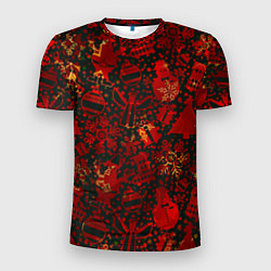 Мужская спорт-футболка Ёлочные игрушки и ёлки