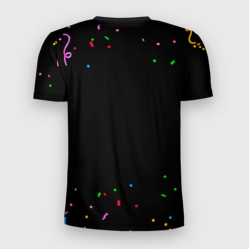 Мужская спорт-футболка Праздничный строитель и конфетти / 3D-принт – фото 2