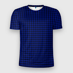 Футболка спортивная мужская Паттерн объёмные квадраты тёмно-синий, цвет: 3D-принт