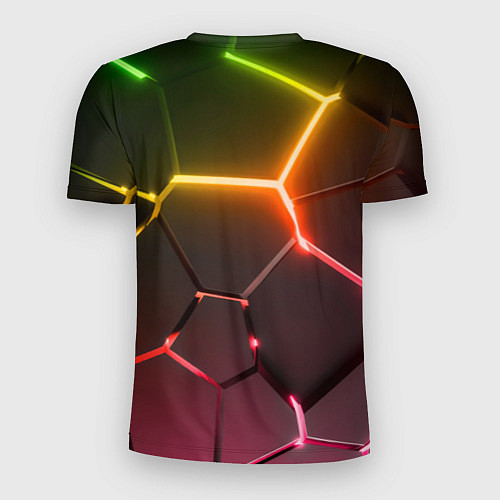 Мужская спорт-футболка GTA 6 лого на фоне разлома радужных плит / 3D-принт – фото 2