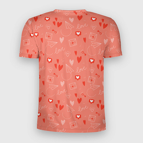 Мужская спорт-футболка Love heart message pattern / 3D-принт – фото 2