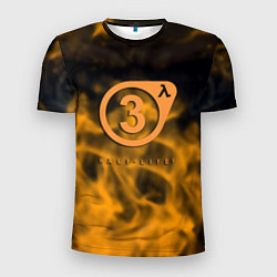 Мужская спорт-футболка Half life orange flame valve