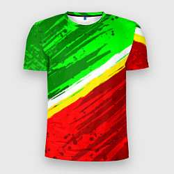 Футболка спортивная мужская Расцветка Зеленоградского флага, цвет: 3D-принт