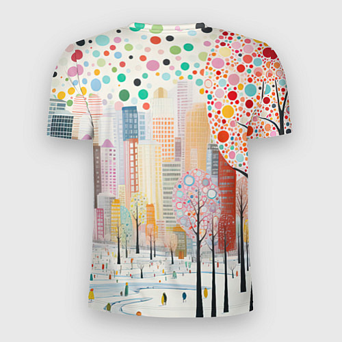 Мужская спорт-футболка Парк новогоднего города / 3D-принт – фото 2