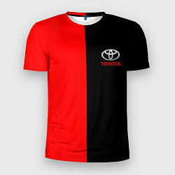 Мужская спорт-футболка Toyota car красно чёрный