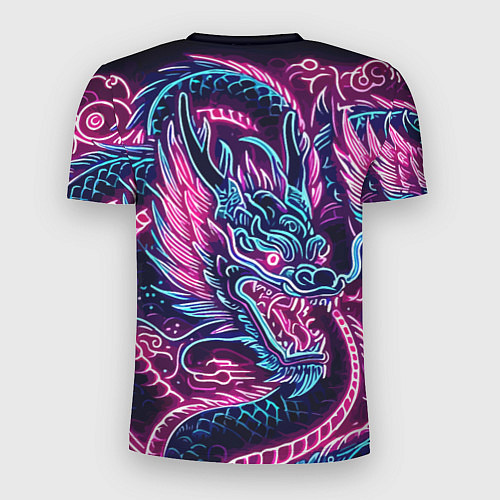 Мужская спорт-футболка Neon Japanese dragon - irezumi / 3D-принт – фото 2