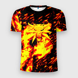Мужская спорт-футболка Ведьмак огненное лого