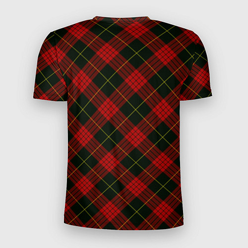 Мужская спорт-футболка Красно-зелёный клетчатый / 3D-принт – фото 2